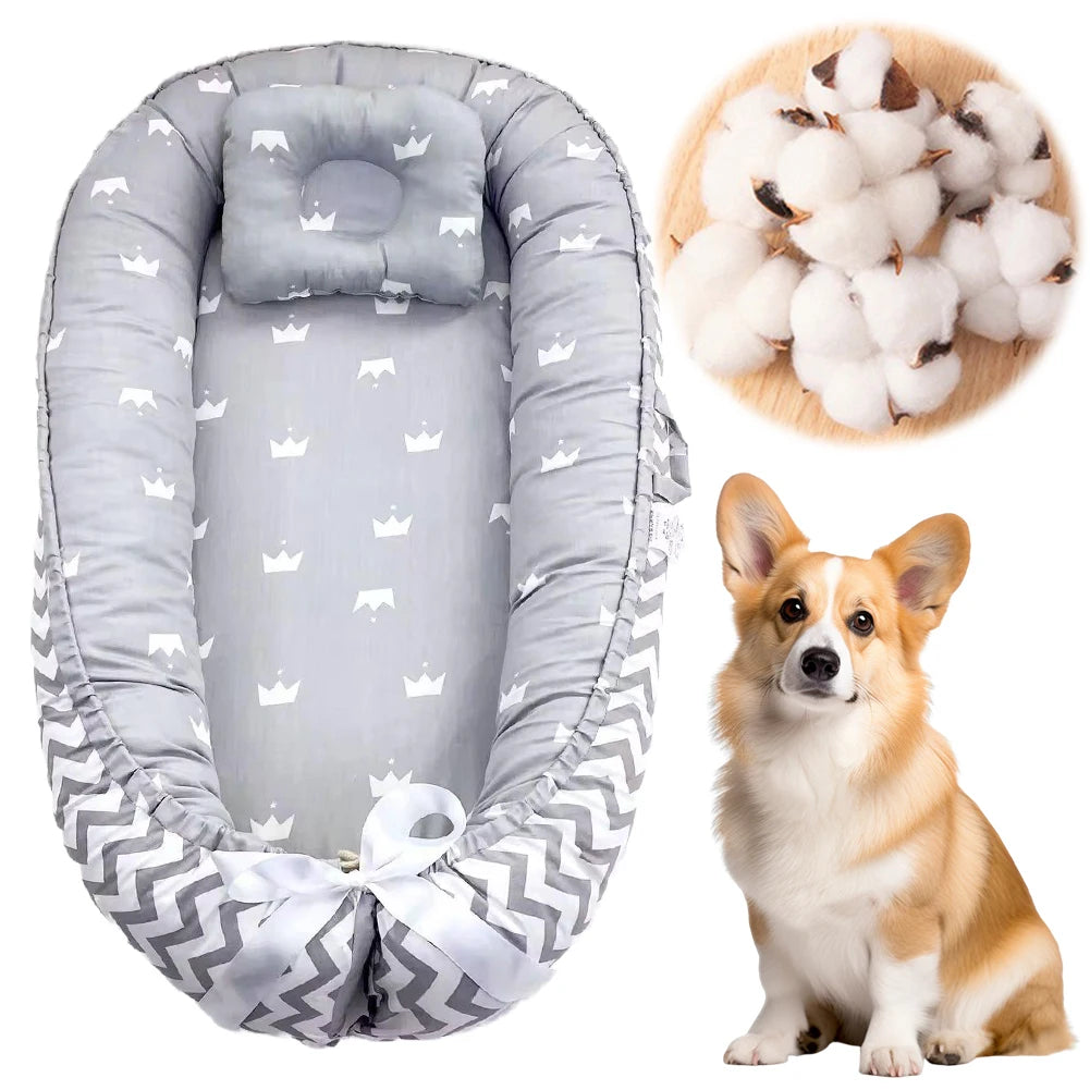 Plush Kennel Removable Thickening Dog Sofa Bed Washable Cat Dog Mat with Pillow Comfortable Pet Sleeping Bed Sofa
