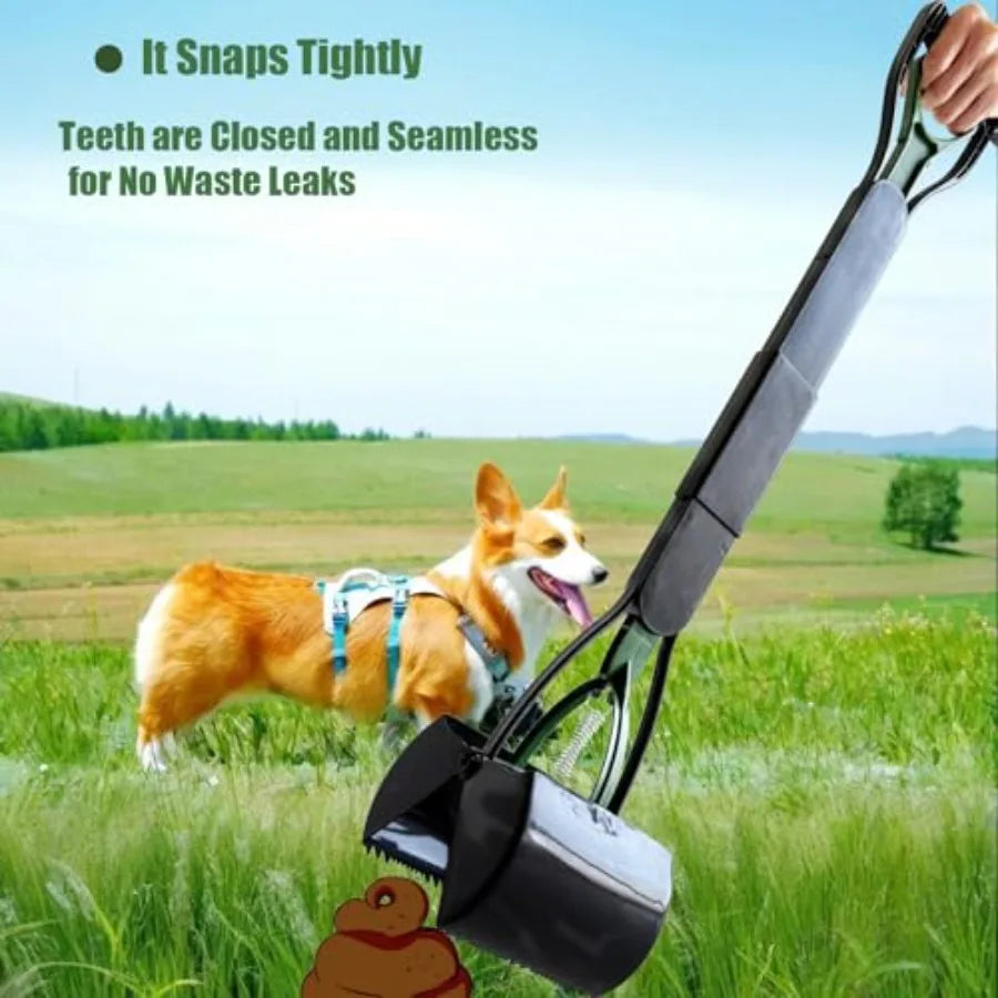 2-Pack Heavy Duty Poop Scooper for Large Small Dogs 32 Long Handle Yard Grass Gravel Dog Poop Grabber with High Strength Materi