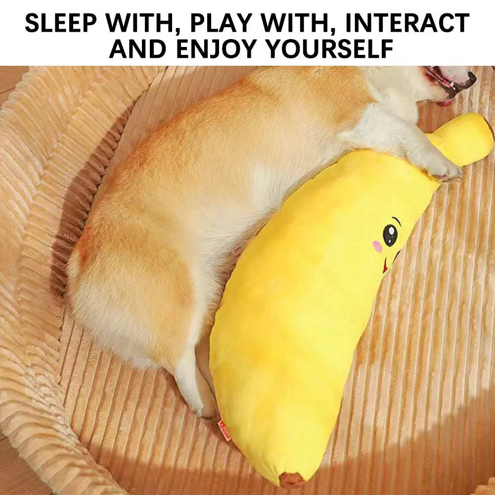 Stuffed Banana-Dog Toy 2 In 1 Interactive Plush Dog Toy Anxiety Boredom Relief Dog Toy For Small Medium Large Dogs