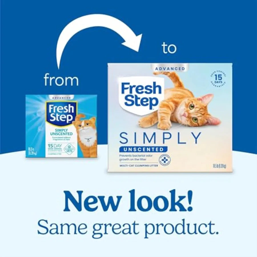 Clumping Cat Litter Advanced Simply Unscented Extra Large 37 Pounds Total 2 Pack of 18.5lb Boxes Package May Vary