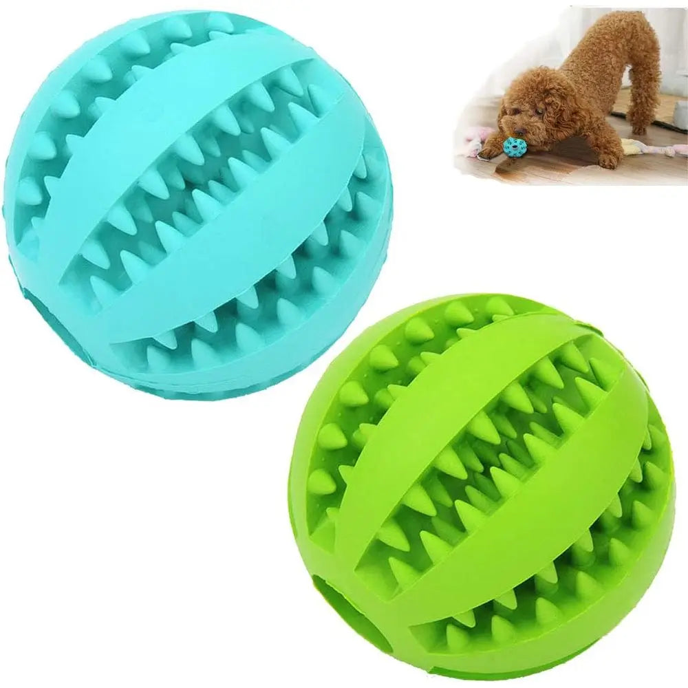2 Pack Dog Toy Ball, Nontoxic Bite Resistant Teething Toys for Small/Medium/Large Dog and Puppy, Cat, Pet Food Treat Dispenser,