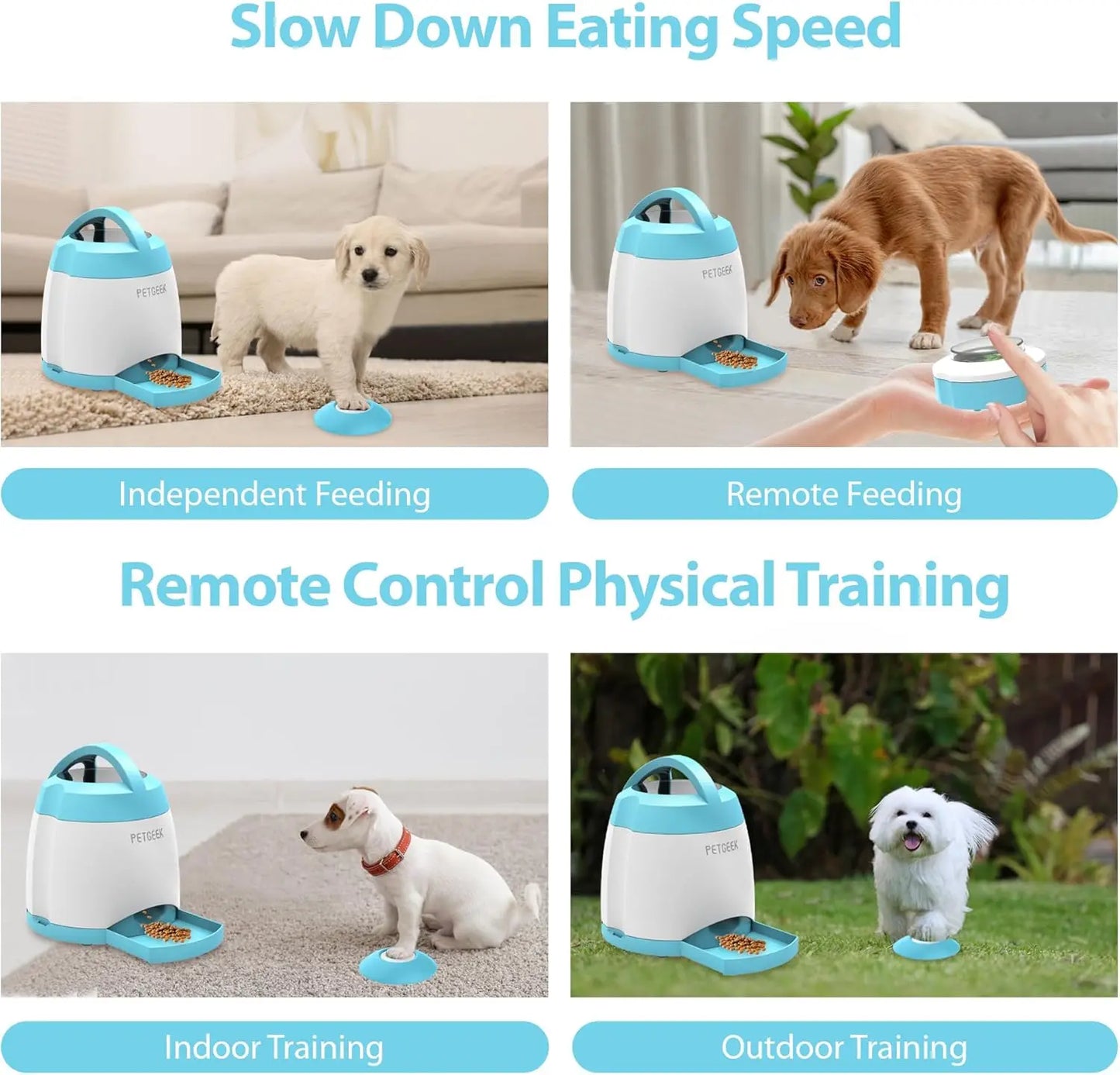 Automatic Dog Treat Dispenser with Remote Control, Puzzle Training Toy for IQ Development and Interactive Feeding