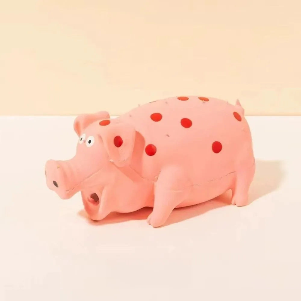 Fun Grunt Pig Dog Squeaky Toy with Sound Squeaker Self Play Latex Dog Chew Durable Soft Latex Dogs Squeeze Toy Pets Playing