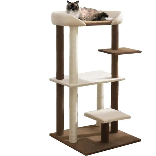 SHENGOCASE ern Cat Tree Tower with Extra Large Platorm Perch Bed or Maine Coon and Big Couch Soa or Multiple Cats