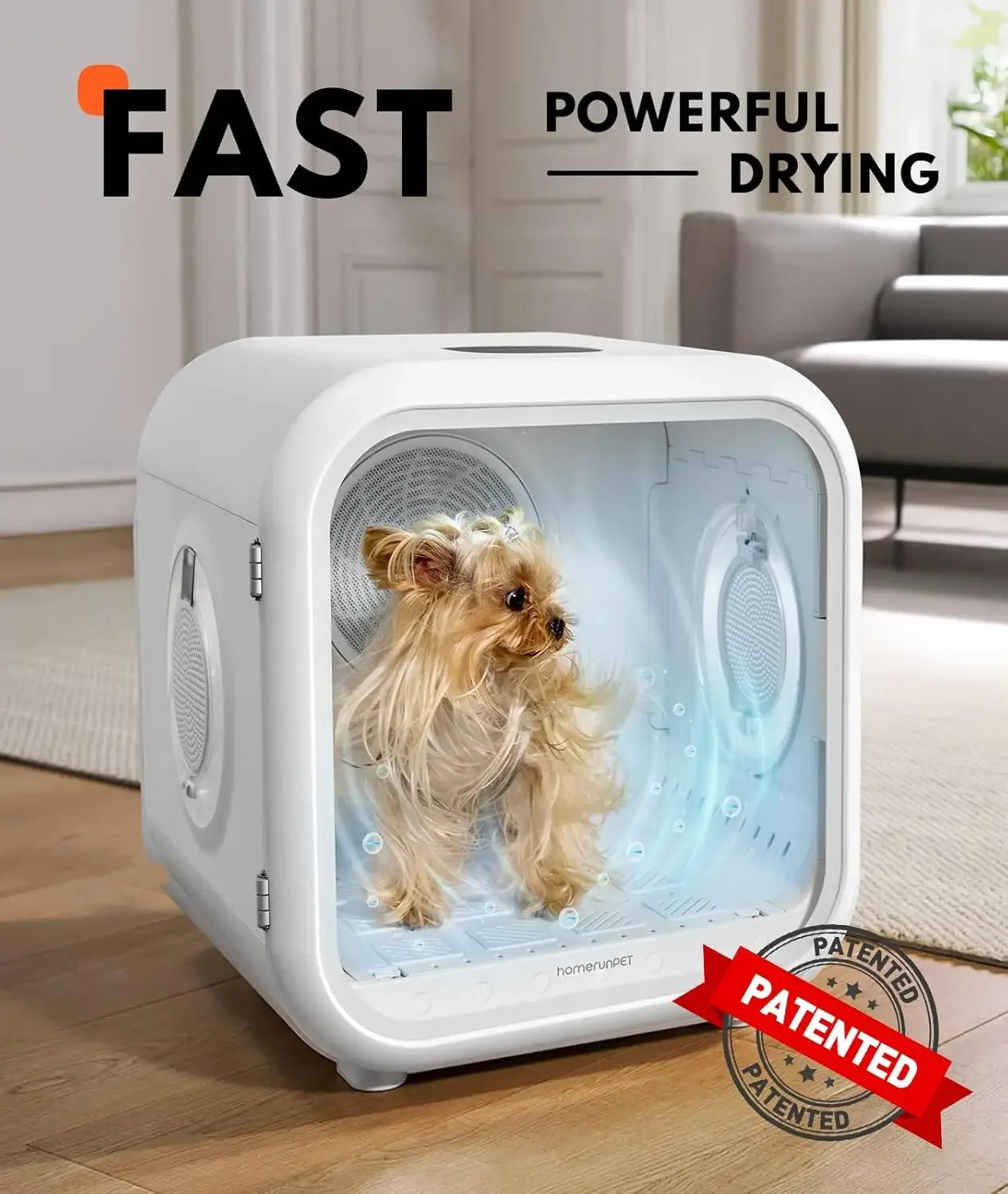 62L Quiet Automatic Pet Dryer Box, 360° Efficient Drying & Smart Temp Control for Cat & Medium Dog, Custom