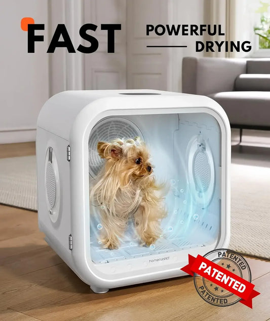 62L Quiet Automatic Pet Dryer Box, 360° Efficient Drying & Smart Temp Control for Cat & Medium Dog, Custom