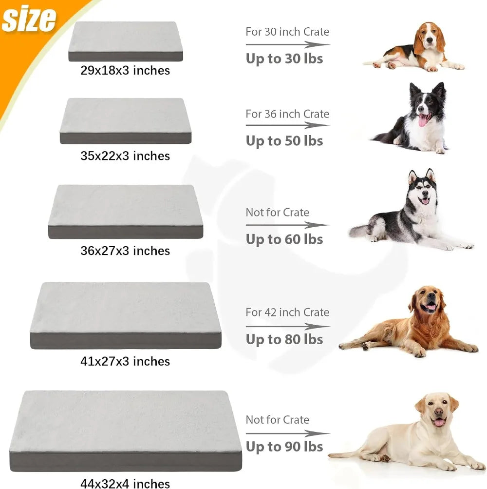 Orthopedic Dog Bed with Egg Crate Foam, Waterproof, Washable Cover, 35x22 Inches, Gray
