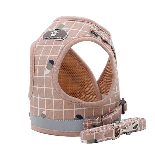 Pet Puppy Harness with Leash, Cat Collar, Breathable Dog Harness, Reflective Dog Leash, Poodle Pet Supplies