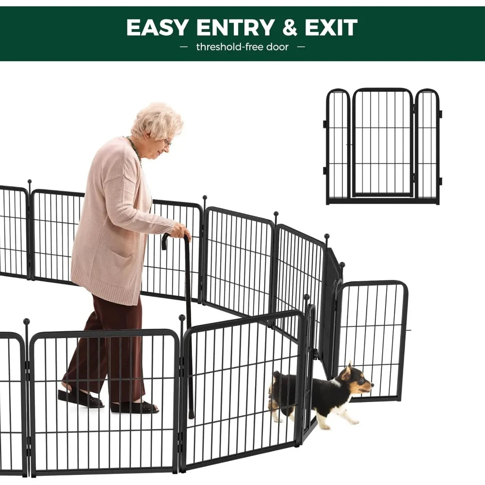 Rollick Unleashed Dog Playpen for Indoor, Yard, RV Camping, 24 inch 24 Panels for Small and Puppy Dogs