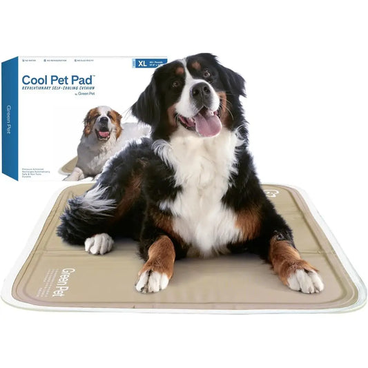 Cool Pet Pad - Extra Large, Latte- Sel-Cooling, Prure ted Mat or Dogs & Cats rom 80+ lbs - Non-Toxic Gel, No Water Needed