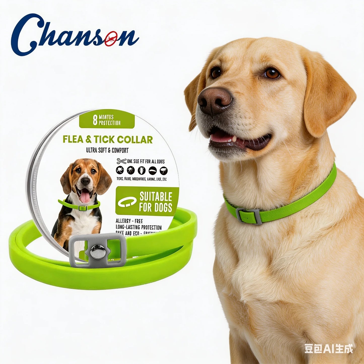 Natural Flea, Tick & Lice Repellent Collar for Dogs & Cats – Waterproof & Adjustable, Powered by Essential Oils