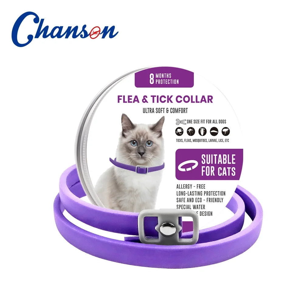 Natural Flea, Tick & Lice Repellent Collar for Dogs & Cats – Waterproof & Adjustable, Powered by Essential Oils