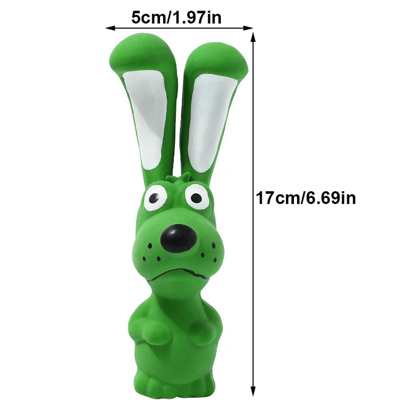Dog Chew Toy Rubber Rabbit Shape Pet Squeaky Toys For Small Medium Dogs Interactive Teeth Cleaning Sounding Dog Toy Pet Supplies