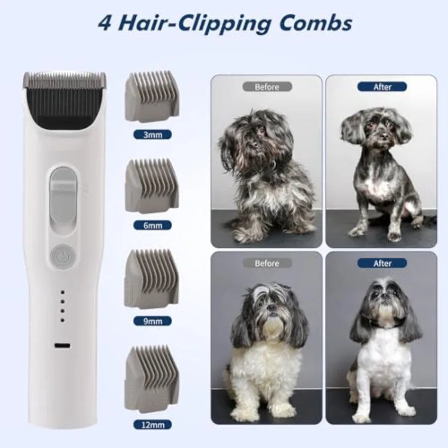 Pet Groomer 5 in 1 Dog Hair Vacuum Grooming Kit 99 Pet Hair Removal 2L Dust Cup Low Noise Grey