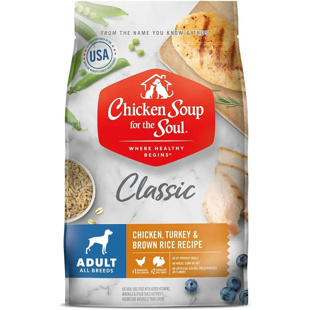 All Natural Premium Adult Dry Dog ood, Real Meat irst Ingredient, No by-Products, Supports Gut & Immune , Chicken, Turkey & Brow