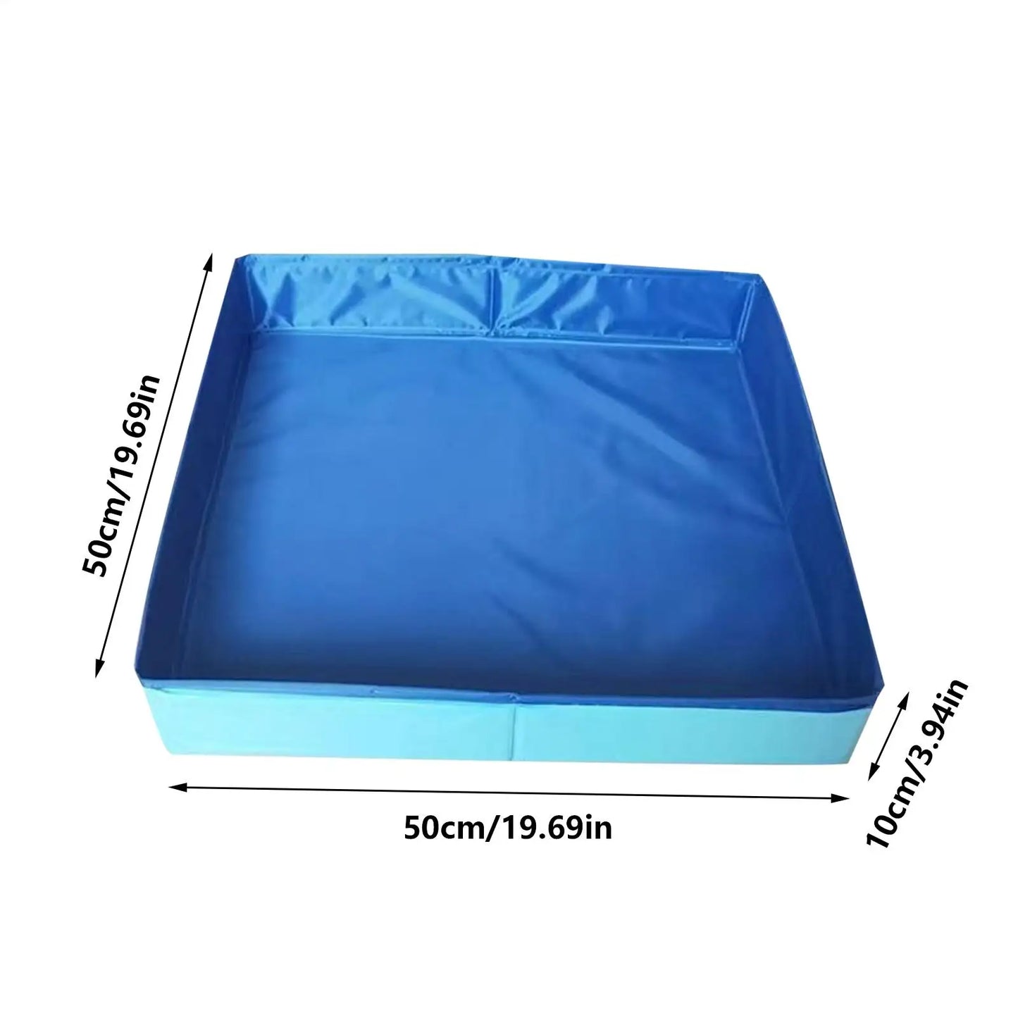 Summer Foldable Pet Blue Square Bath Tub Dog Cat Bath Pool Portable Indoor Outdoor Bathing Container