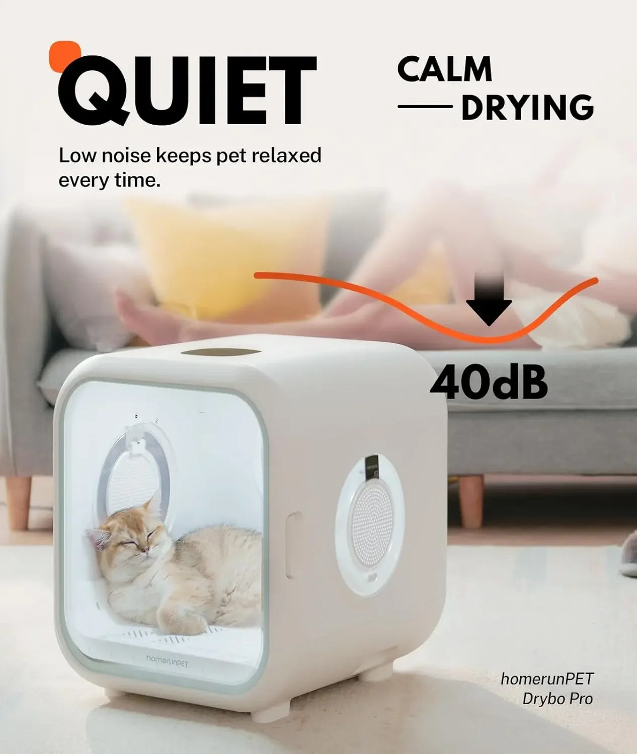 62L Quiet Automatic Pet Dryer Box, 360° Efficient Drying & Smart Temp Control for Cat & Medium Dog, Custom