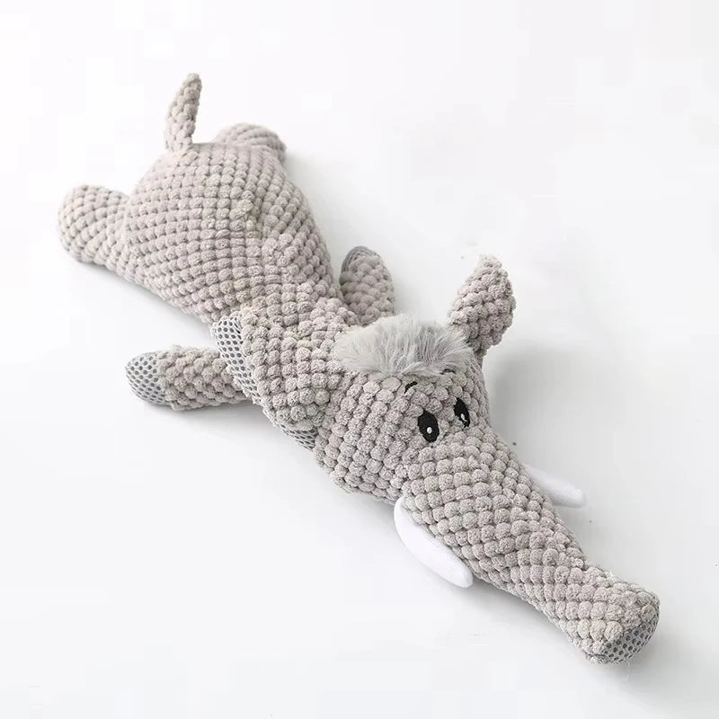 Large Dog Plush Toy Squeak Fleece Durable Chewable Cute Soft Molar Chew for Teething Small Dogs Pet Cartoon Puppy Chew Squeak