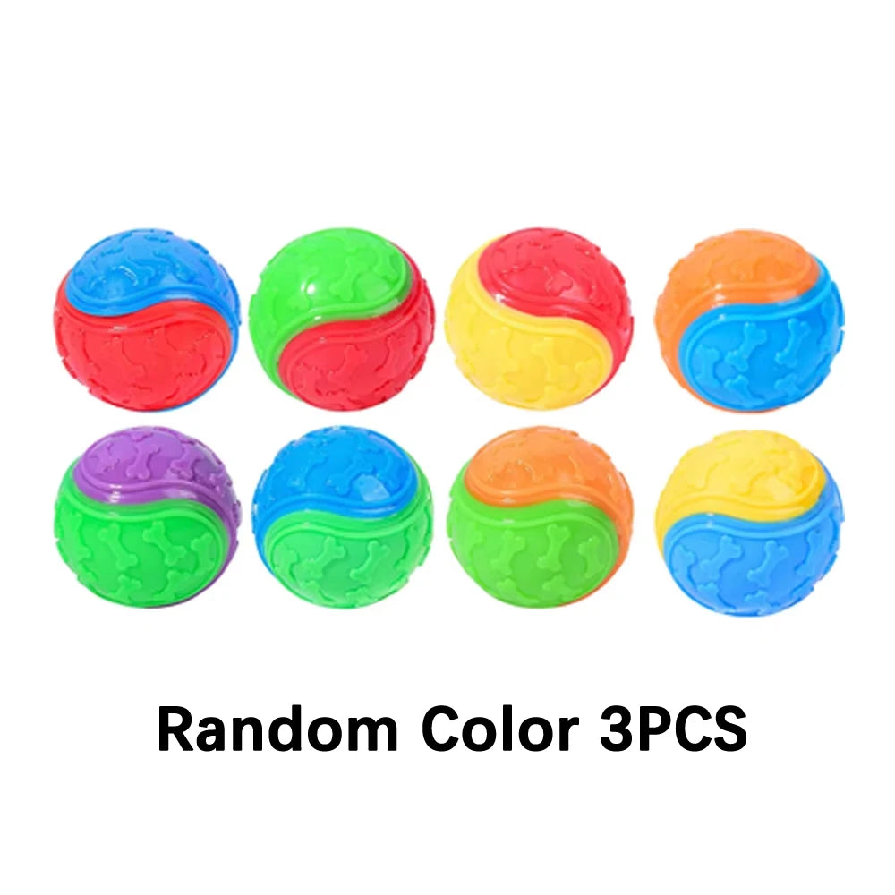 1/3PCS Squeaky Dog Ball Toy TPR Bite Resistant Throw Fetch Interactive Pet Toy Teeth Cleaning Training Chew Ball for All Dogs