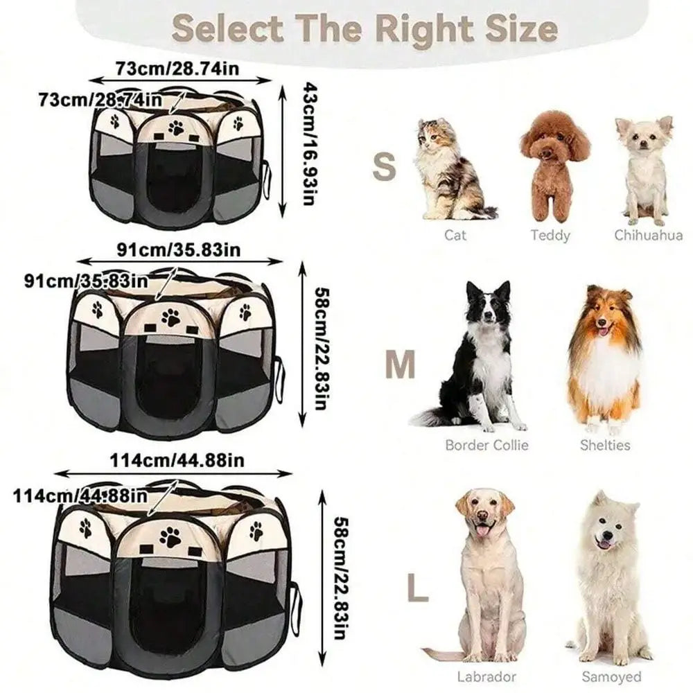 Dog Supplie Dog Pen Dog Playpen Foldable Pet Tent Kennel Octagonal Fence Puppy Shelter Easy To Use Outdoor Easy Operation Large