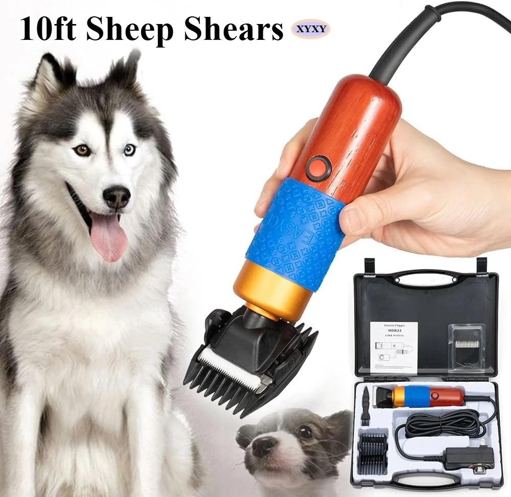 Pet Grooming Clipper for Cats&Dogs–Electric Sheep Clipper with Limit Combs,Replacement Blade,Anti-Skid Handle,and Carrying Case