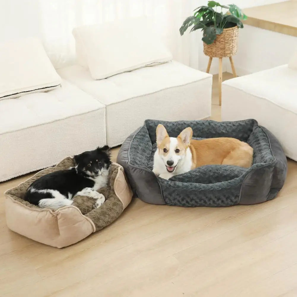 Rectangle Pet Bed Machine Washable Pet Sleeping Sofa With Removable Cushion Four Seasons Non-Slip Bottom Pet Bed