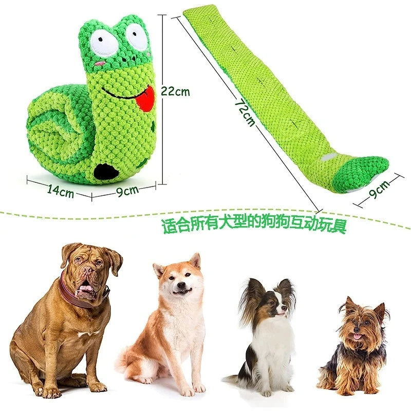 Foldable Sound Making Plush Toy Snail. Teeth Grinding and Bite Resistant Interactive Pet Training Equipment Mesh Reinforcement