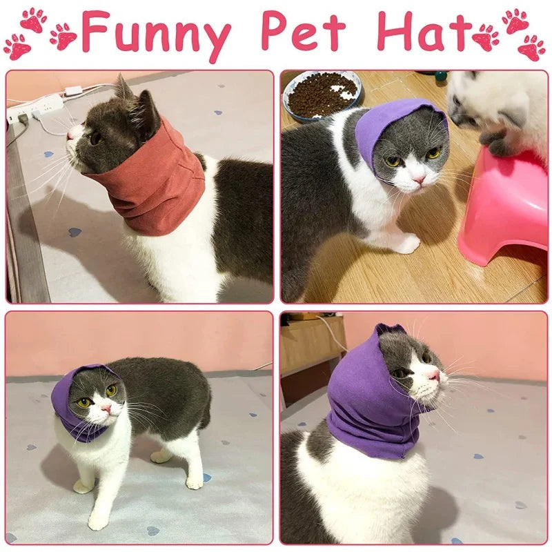 Dog Grooming Earmuff Warm Headband Ear Cover Neck Hat Noise Cancel Scarf Collar Soundproof Anxiety Pet Bath Quiet Dry HeadSleeve