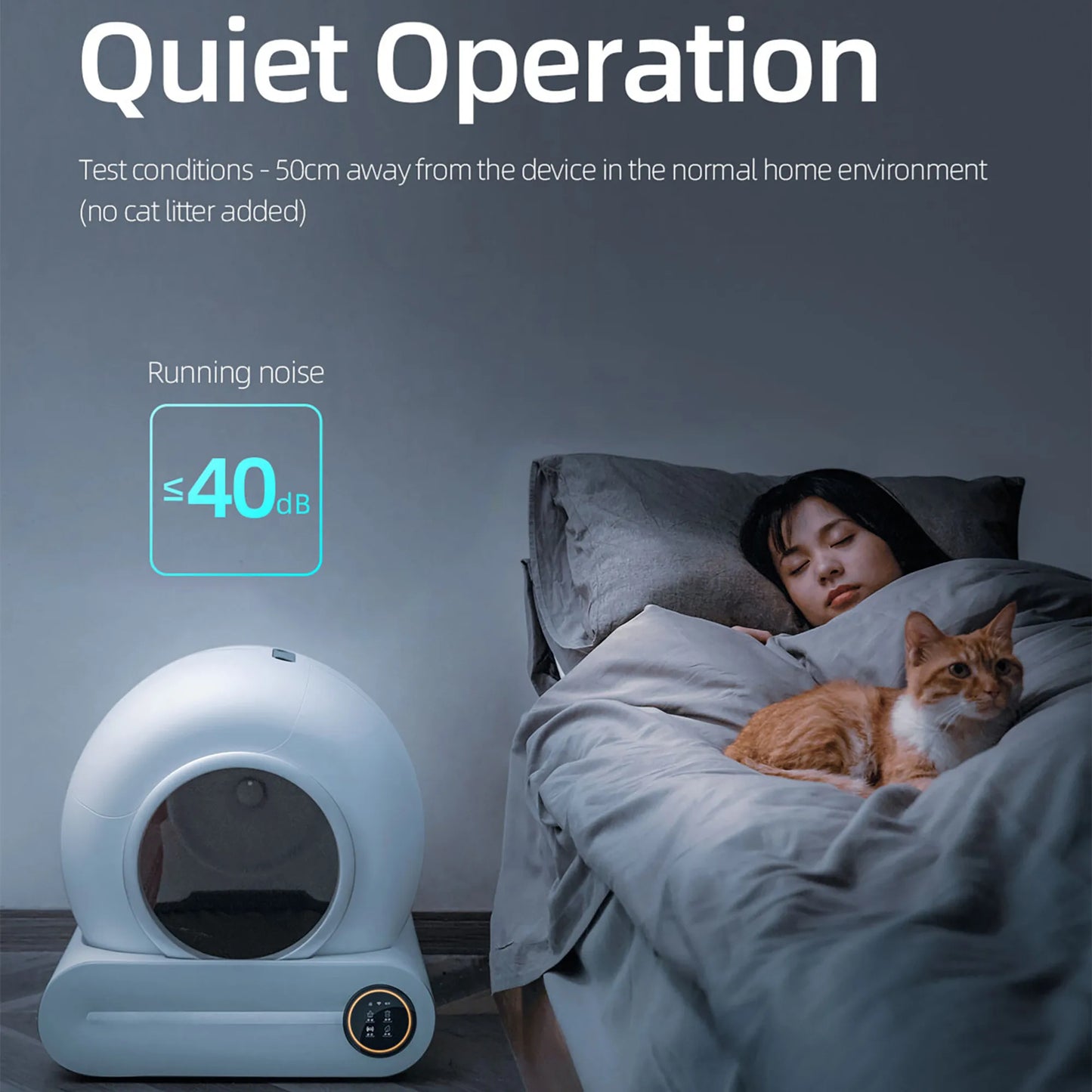 Self-Cleaning Cat Litter Box, Automatic Scooping and Odor Removal, App Control Support 2.4G WiFi, Smart Automatic Cat Litter Box