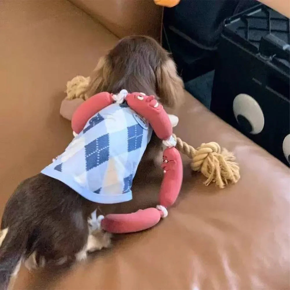 Dogs Pet Sausage Toy Interactive Training Pull Cotton Rope Cotton Rope Resistant Bite Grinding Interactive Funny Pet Supplies