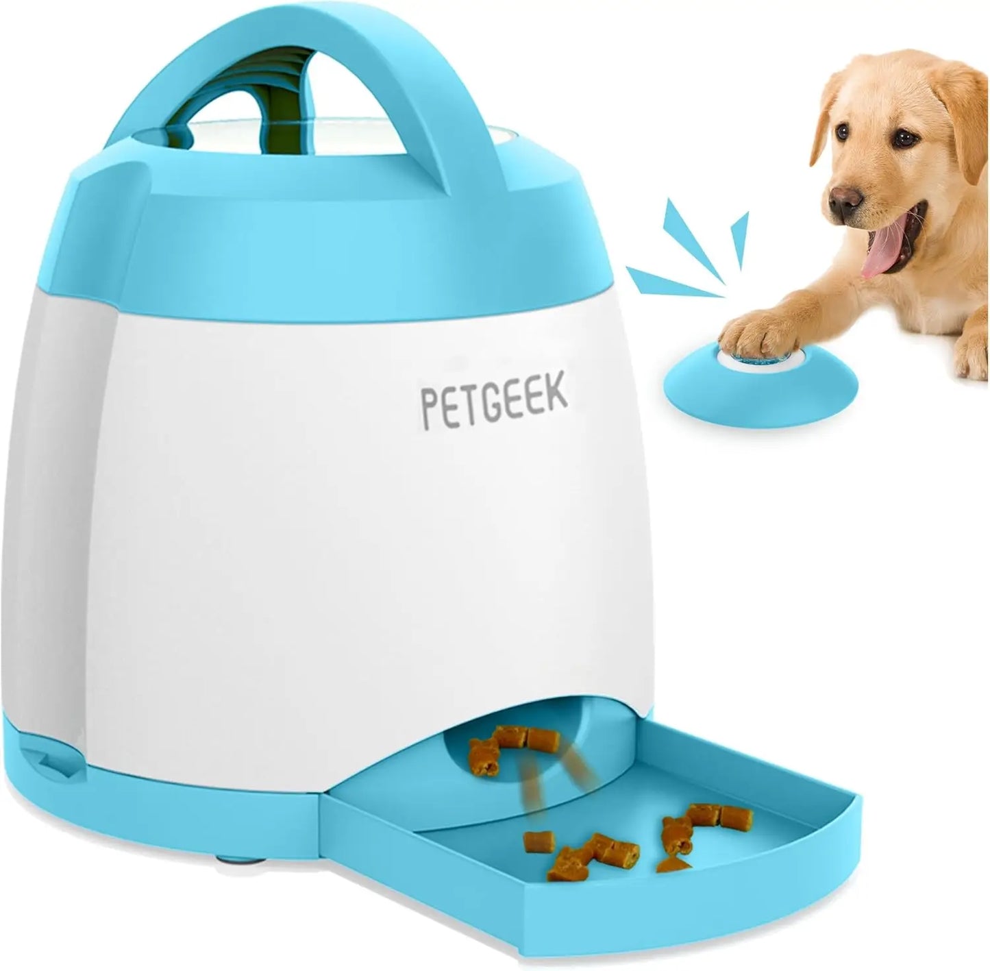 Automatic Dog Treat Dispenser with Remote Control, Puzzle Training Toy for IQ Development and Interactive Feeding