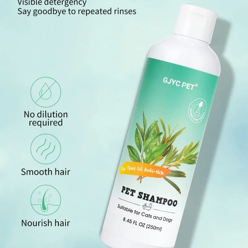Tea Tree Oil Pet Shampoo for Dogs Cats Anti Itch Bath Wash with Allergy Relief Smell Reduction Inflammation Soothing