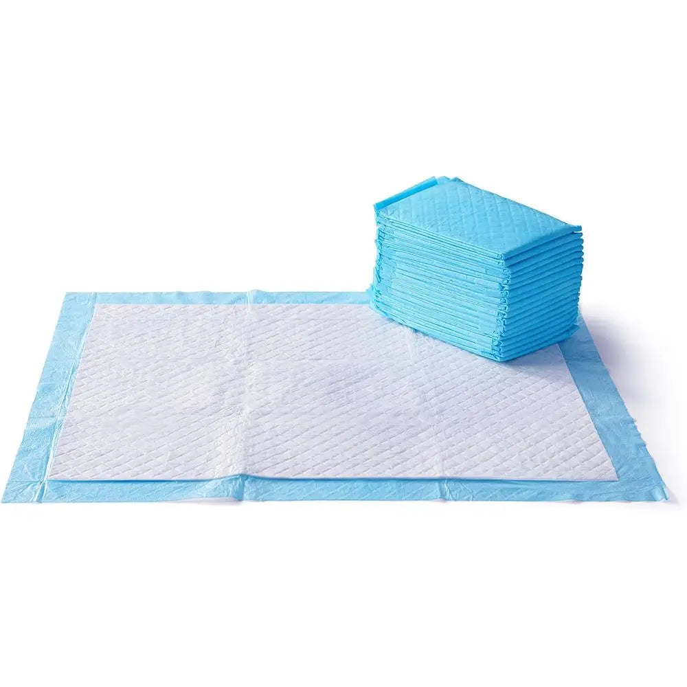 Absorbent Dog and Puppy Potty Pads, 5-Layer Design, Quick-Dry Surface, Heavy Duty Absorbency, X-Large, 28 x 34 Inch, Blue & Whit