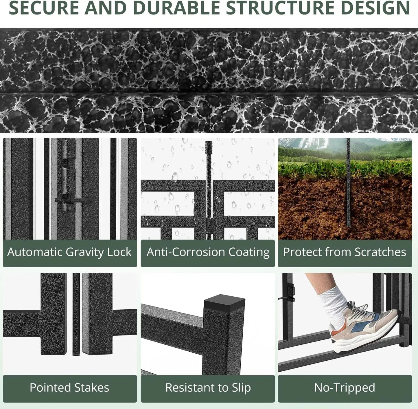Outdoor Dog Pen (for use in the yard) Indoor Dog Playpen (movable) 40 inches high 16 bars Black - Silver
