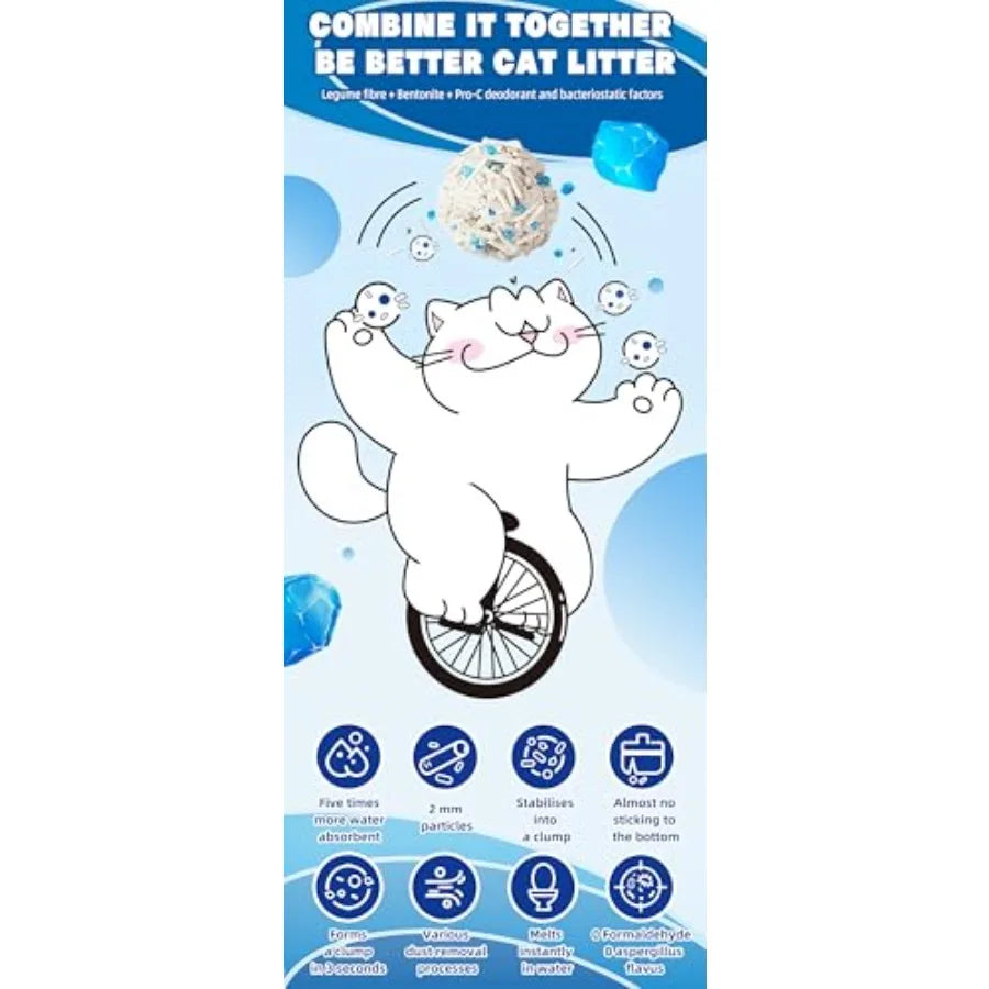 Tofu Cat Litter for Odor Control and Unscented Ultra Absorbent Water Flushable Bentonite Tofu Cat Litter Dust Free Scent Free 2