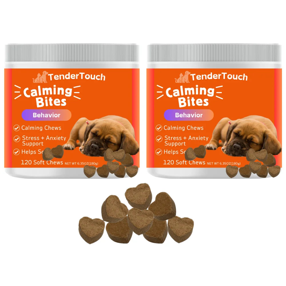 240 Chews - 2 Pack(2 x 180g/6.35oz) 360g/12.7oz - TenderTouch Calming for Dogs - Help Natural Dog Anxiety  for Everyday Stress
