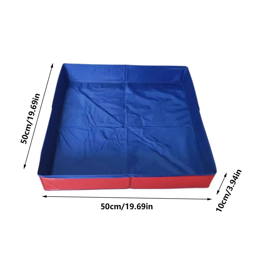 Summer Foldable Pet Blue Square Bath Tub Dog Cat Bath Pool Portable Indoor Outdoor Bathing Container
