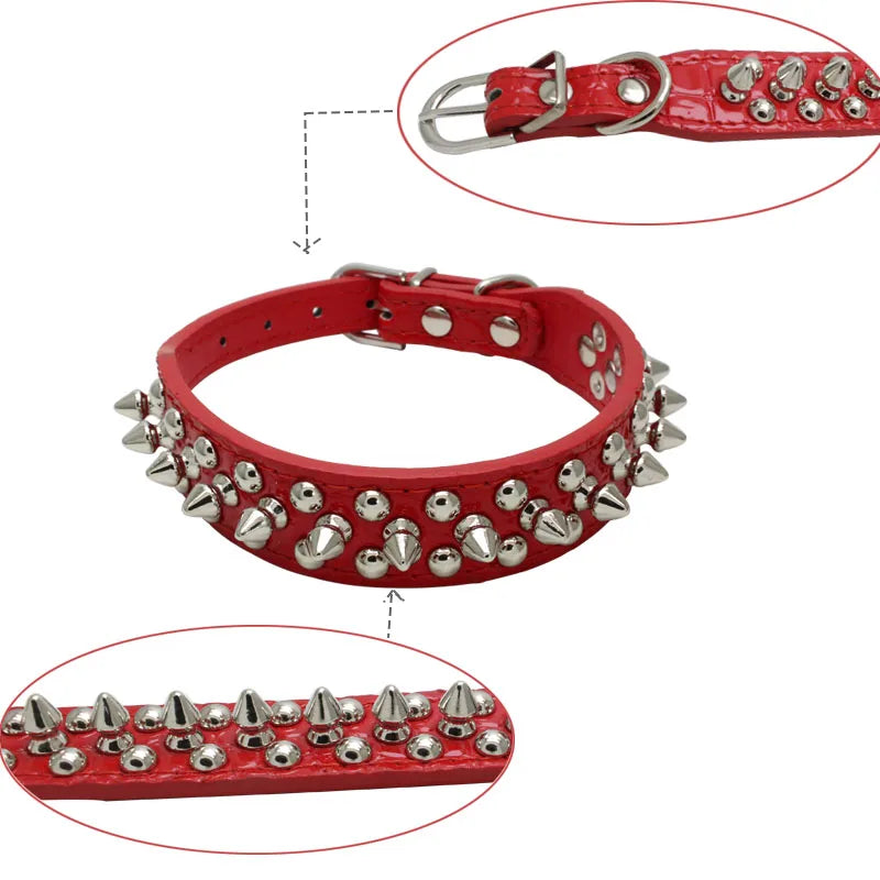 High Quality Dog Rivet Collar and Leash Set Anti Bite Pet Collars for Medium Large Dogs Bulldog Greyhound mascotas Accessories