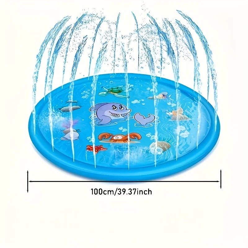 Heavy-duty Outdoor Pet Bath Basin with Water Spray Function - Anti-slip Dog Water Play Cooling,