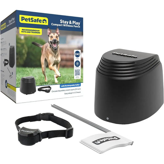 Portable Wireless Dog Fence - No Digging Needed - Covers Up to 3/4 Acre - Suitable for Dogs Over 5lbs
