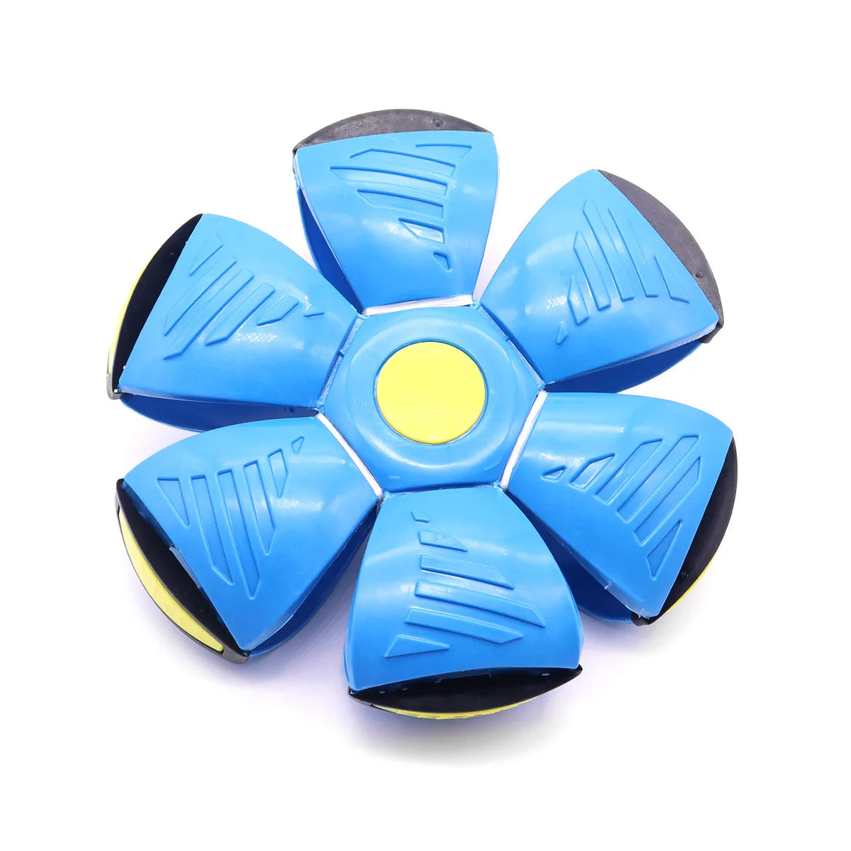 Transform UFO Ball Dog Toy: Chew-Resistant & Stompable Flying Saucer - Bouncing, Shape-Shifting Fetch Toy for Night Play