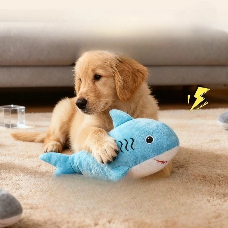 Dog Chew Toy Simulated Plush Shark Sounding Bite-resistant Plush Puppy Toy Training Dental Cleaning Supplies