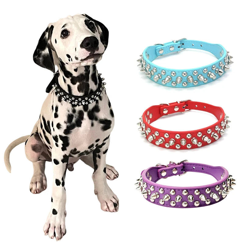 High Quality Dog Rivet Collar and Leash Set Anti Bite Pet Collars for Medium Large Dogs Bulldog Greyhound mascotas Accessories