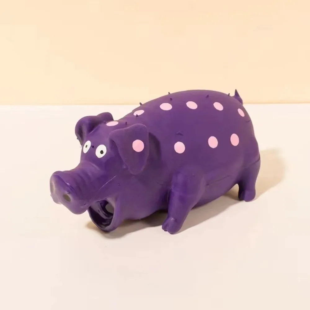 Fun Grunt Pig Dog Squeaky Toy with Sound Squeaker Self Play Latex Dog Chew Durable Soft Latex Dogs Squeeze Toy Pets Playing