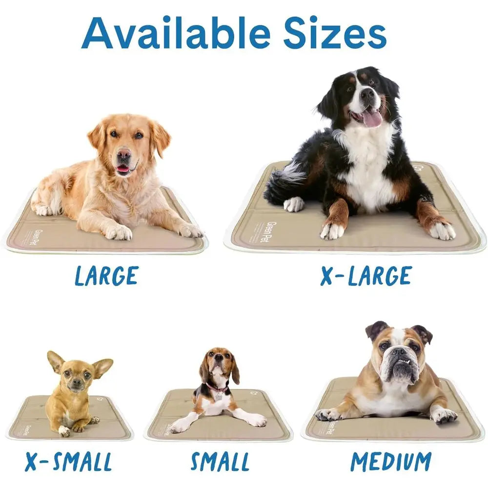 Cool Pet Pad - Extra Large, Latte- Sel-Cooling, Prure ted Mat or Dogs & Cats rom 80+ lbs - Non-Toxic Gel, No Water Needed