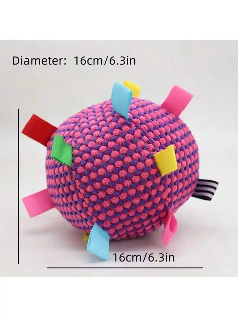 Pet Toy Ball Dog Chew Toy Interactive Tough Durable Colorful Ribbon Safe Material Pet Playing Toy for Small Medium Large Dogs Pu