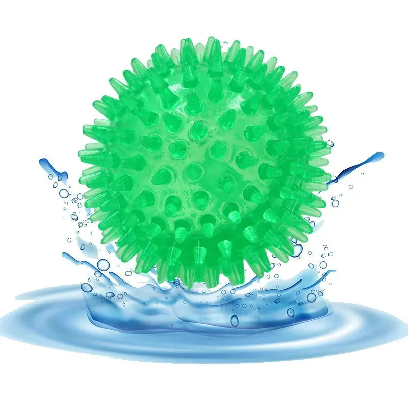 Pet Dog Toys Cat Puppy Sounding Toy Polka Squeaky Tooth Cleaning Ball TPR Training Pet Teeth Chewing Toy Thorn Balls /.,loo