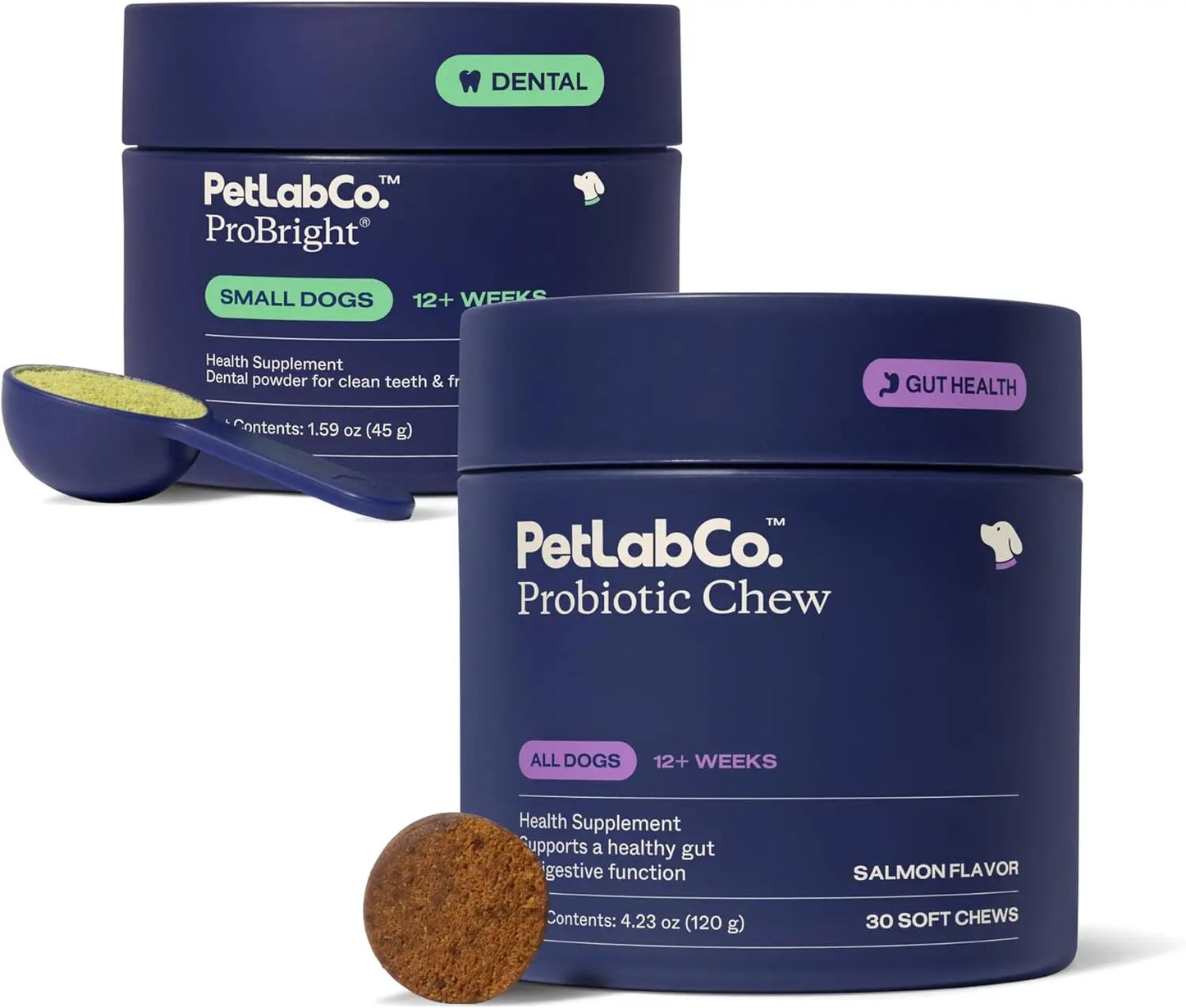Dental Powder & Probiotics for Small Dogs: Effortless Clean, Gut Health, Allergy Support in 1 Scoop