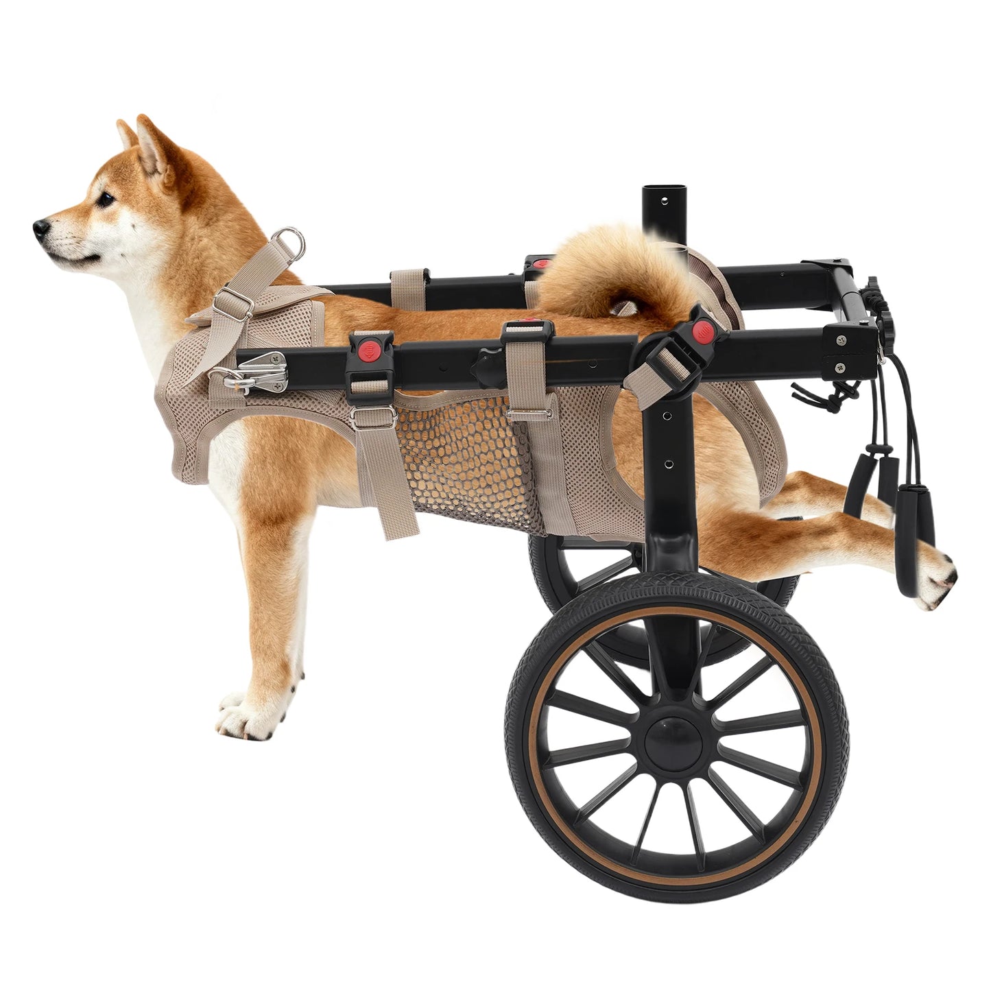 Pet Walking Aid Adjustable Dogs Wheelchairs 2-wheel Pet Rehabilitation Walking Aid Portable Walk Trolley Tools for Hind-Leg Support