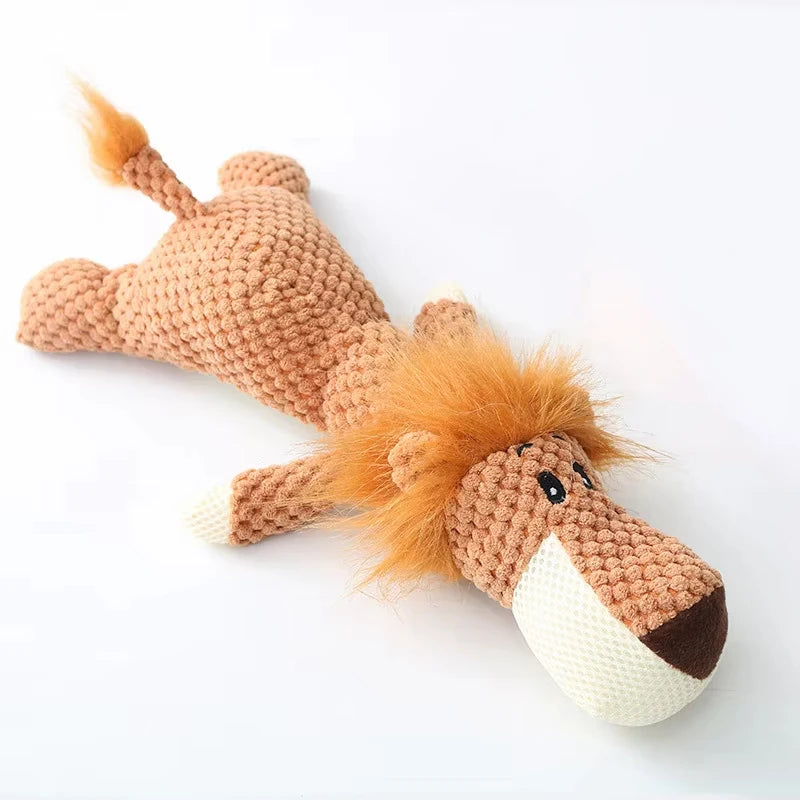 Large Dog Plush Toy Squeak Fleece Durable Chewable Cute Soft Molar Chew for Teething Small Dogs Pet Cartoon Puppy Chew Squeak